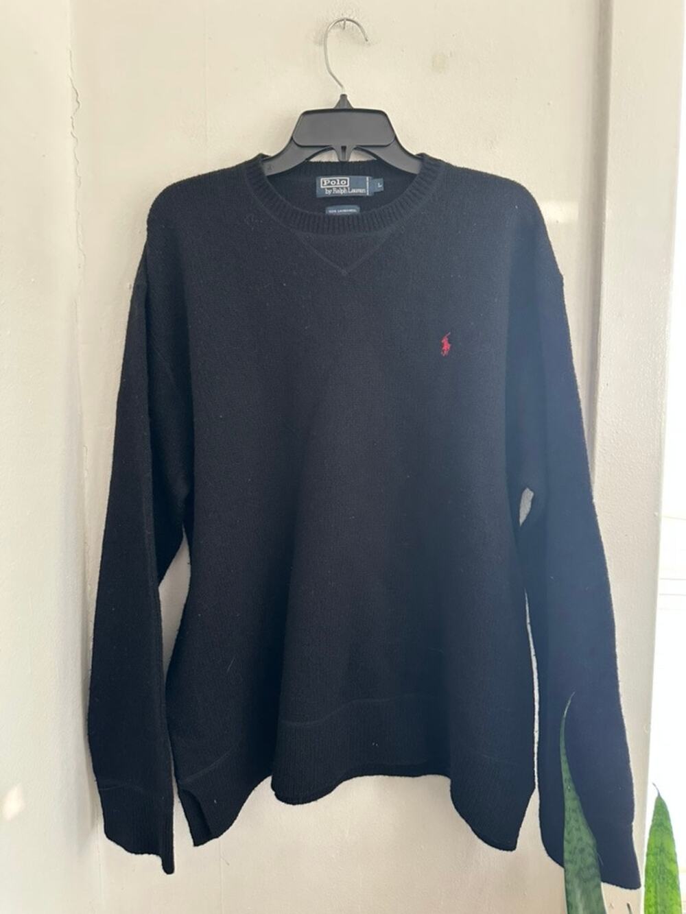POLO RALPH LAUREN Men's Lambswool Crewneck Sweater | Size Large